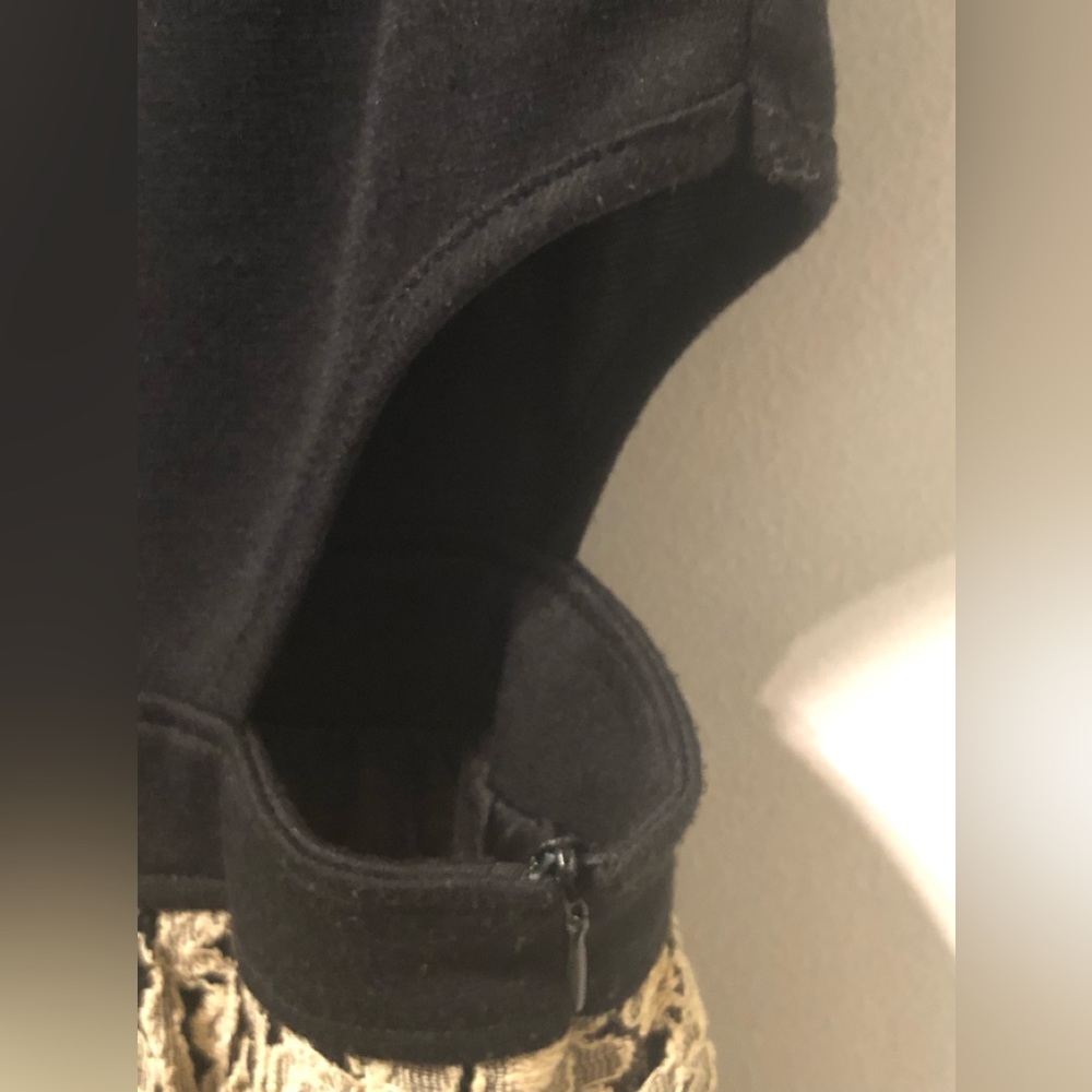 MINE LACED NWOT DRESS HI-LOW SIZE SMALL BLACK AND BEIGE - Picture 4 of 14